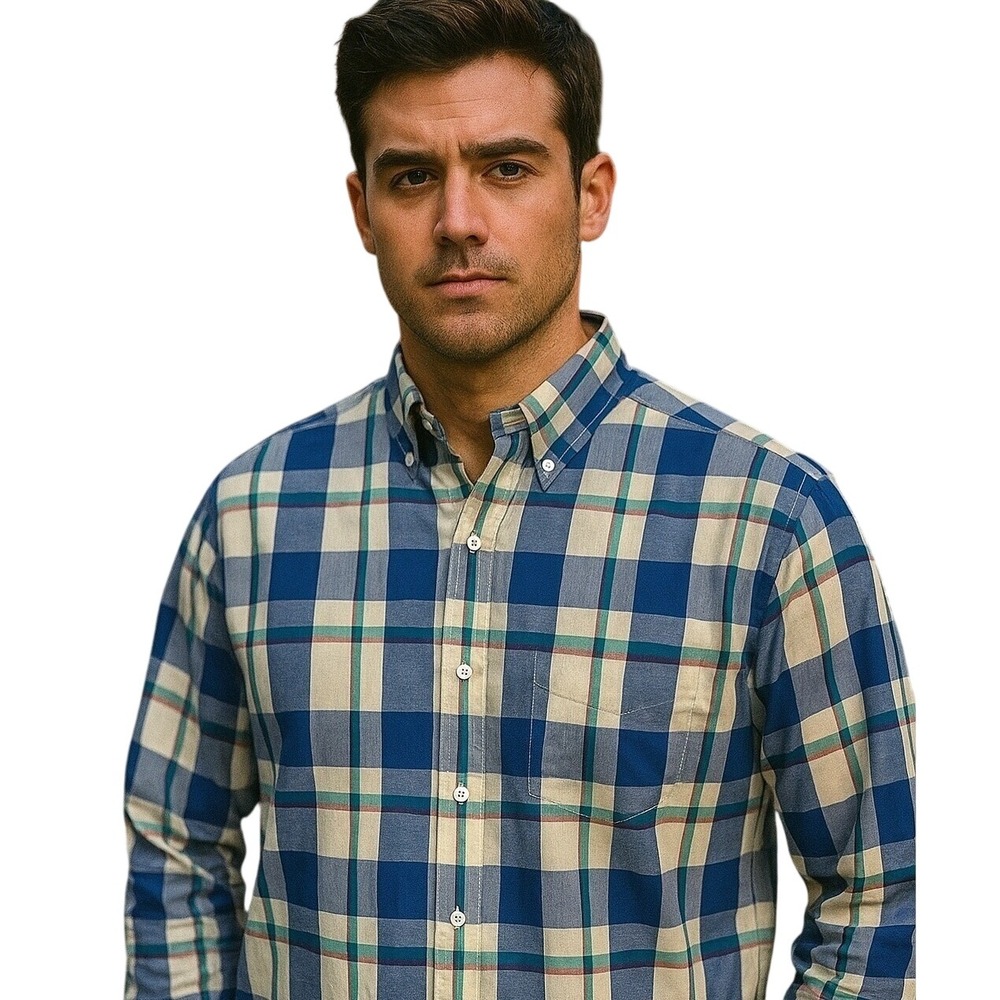 Ralph Lauren Champs Plaid Button Down‎ Long Sleeve Shirt Classic Mens L Nwot
